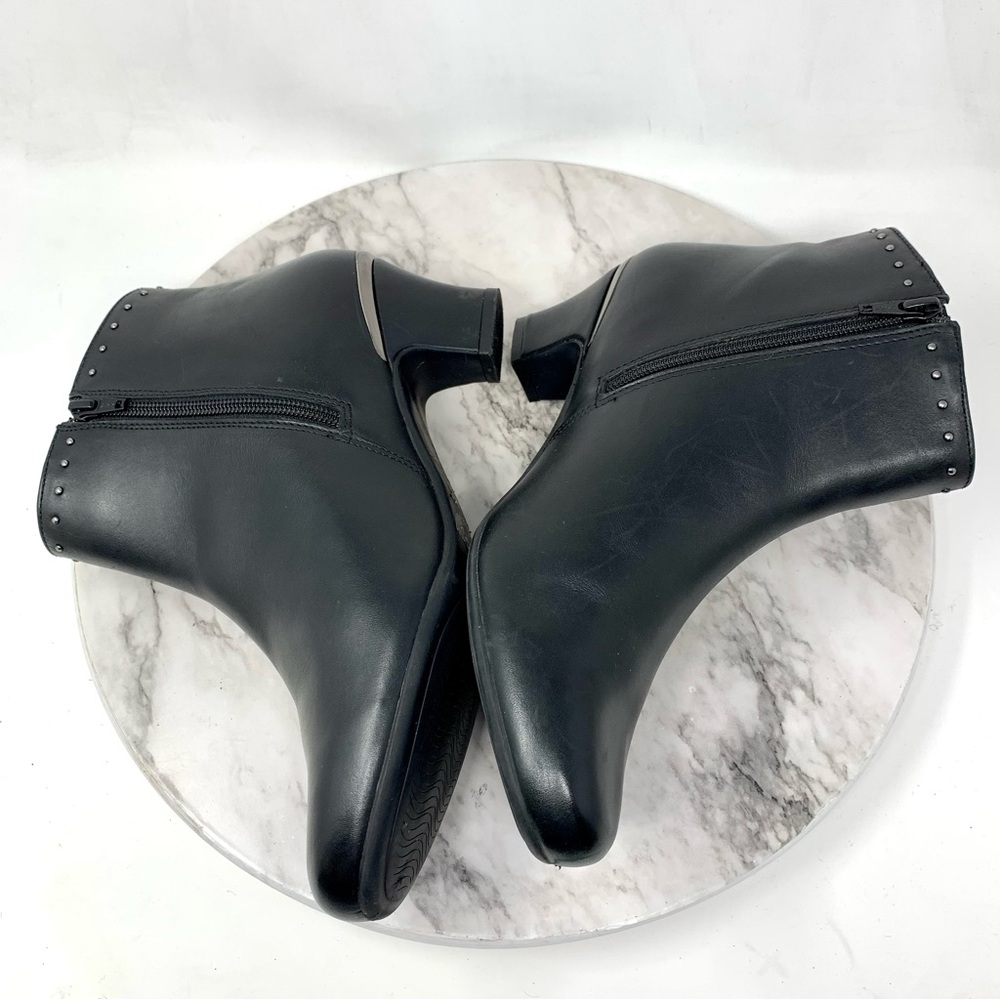 Hotter Dallas Micro Studs Leather Heeled Comfort Boots 10 Neutral Edgy Classic - Picture 7 of 16